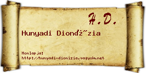 Hunyadi Dionízia névjegykártya